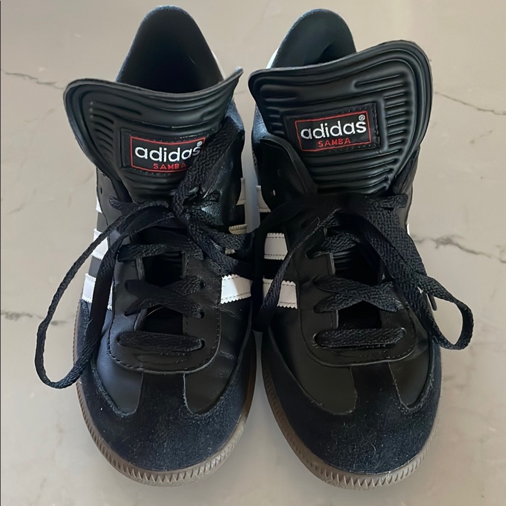 Adidas Black and White Mid-Top Sneakers